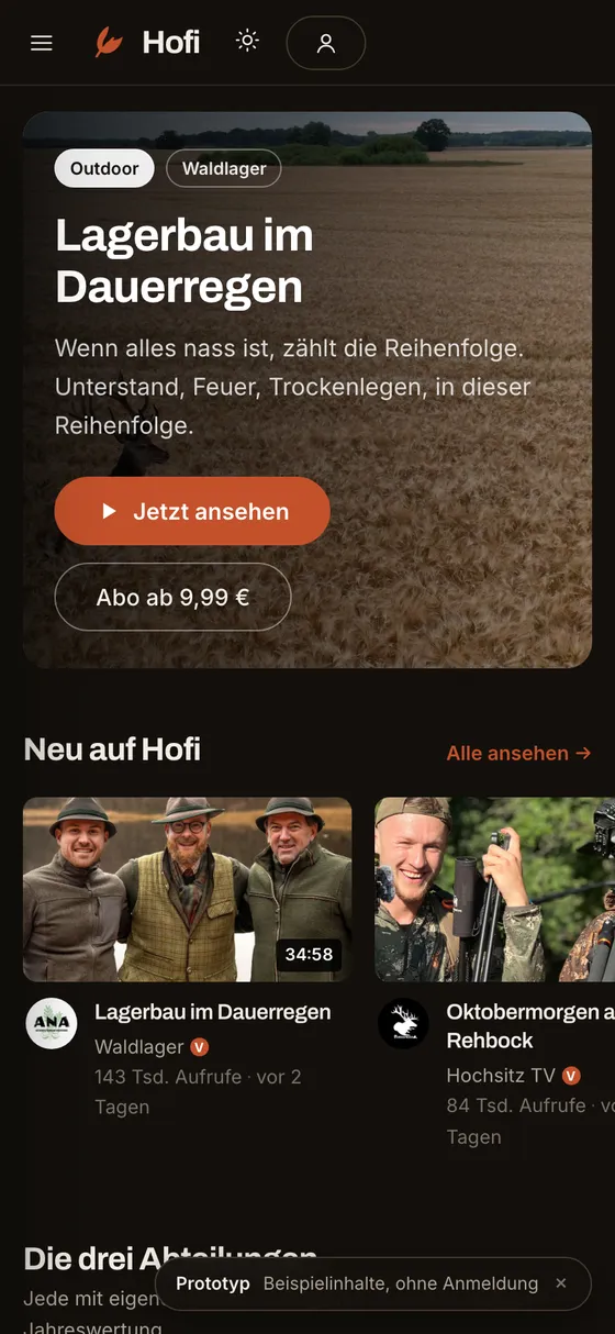 Hofi auf dem Handy